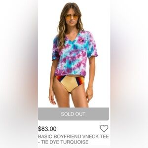 ‼️RARE‼️🎸AVIATOR NATION🎸🔥NWT🔥LIMITED ADDITION Tie Dye V- Neck Boyfriend Tee